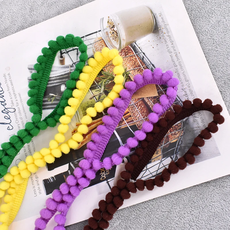 1-10 ярдов цветной мини-помпон с жемчугом | Дом и сад