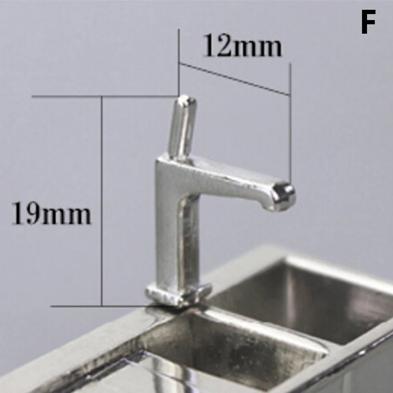 6 1/12 Dollhouse Miniature Accessories Mini Bathtub Faucet Simulation Water Tap Model Furniture Toys for Doll House Decoration - Цвет: 6
