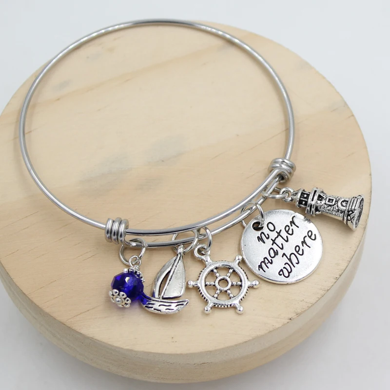 Браслет из нержавеющей стали с подвеской в виде колеса корабля 10 шт. | Украшения и