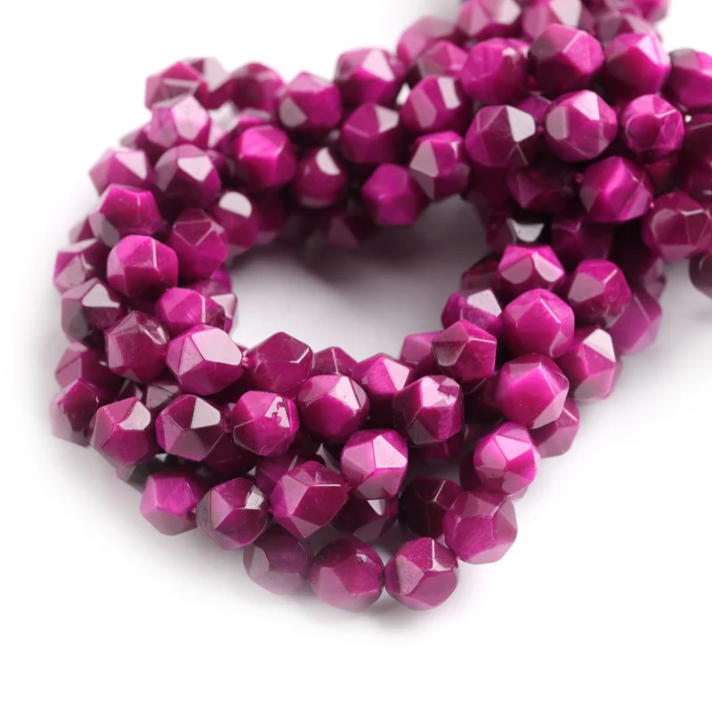 

Tiger Eye Rose Red Beads 8mm Beads Natural Stone Irregular Wrapped Spacer Beads DIY Bracelets Jewelry Making Stone For Accessory