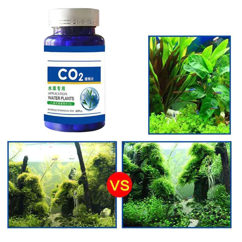 

60/100Pcs Aquarium CO2 Tablet Carbon Dioxide Diffuser for Water Plant Grass Tank