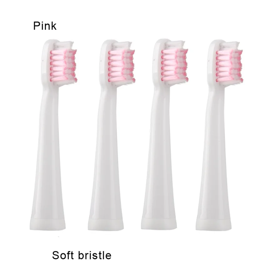 Pink soft bristles LANSUNG 4 шт./компл. Зубная щётка головка для A39 A39Plus A1 SN901 SN902 U1 Зубная щётка электрические зубные щётки Замена насадка для зубной щетки - Цвет: Pink soft bristles