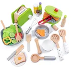 Детские деревянные кухонные игрушки, ролевые игры, Детские кухонные принадлежности, Детские кухонные горшки, блюда для еды, кухонная посуда, интерактивные обучающие игрушки