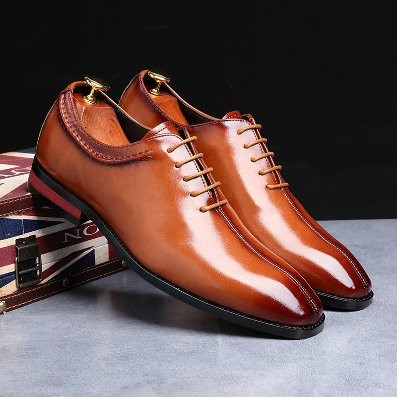 

Men Dress Shoes Classic Vintage Business Office Lace-Up Loafers Casual Driving Shoes Men's Party Leather Shoes Zapatos De Hombre