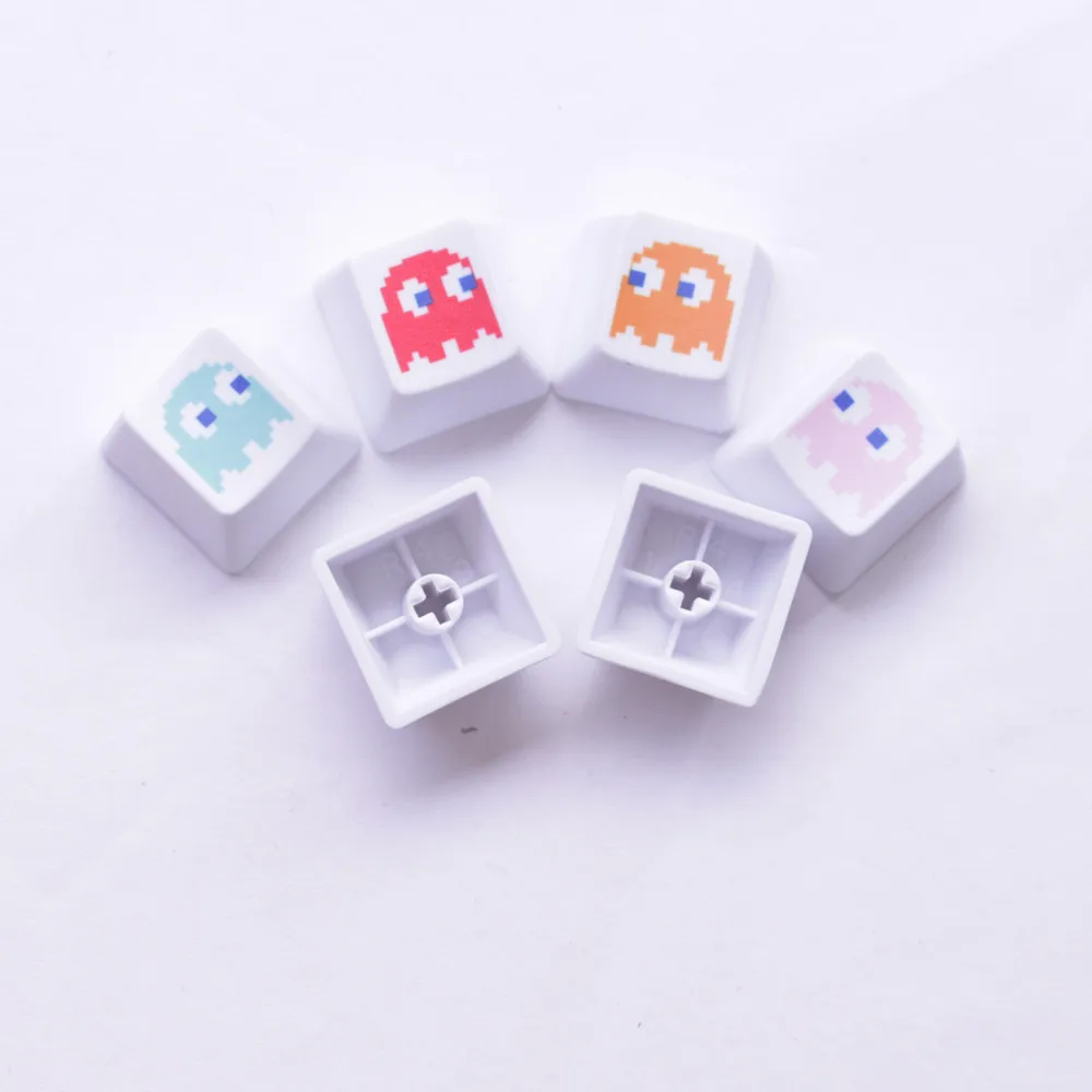 6 шт. PBT keycaps Pac-Man Patterns Combo Dye-Sublimation Cherry MX Key Caps Для Switches Механическая игровая