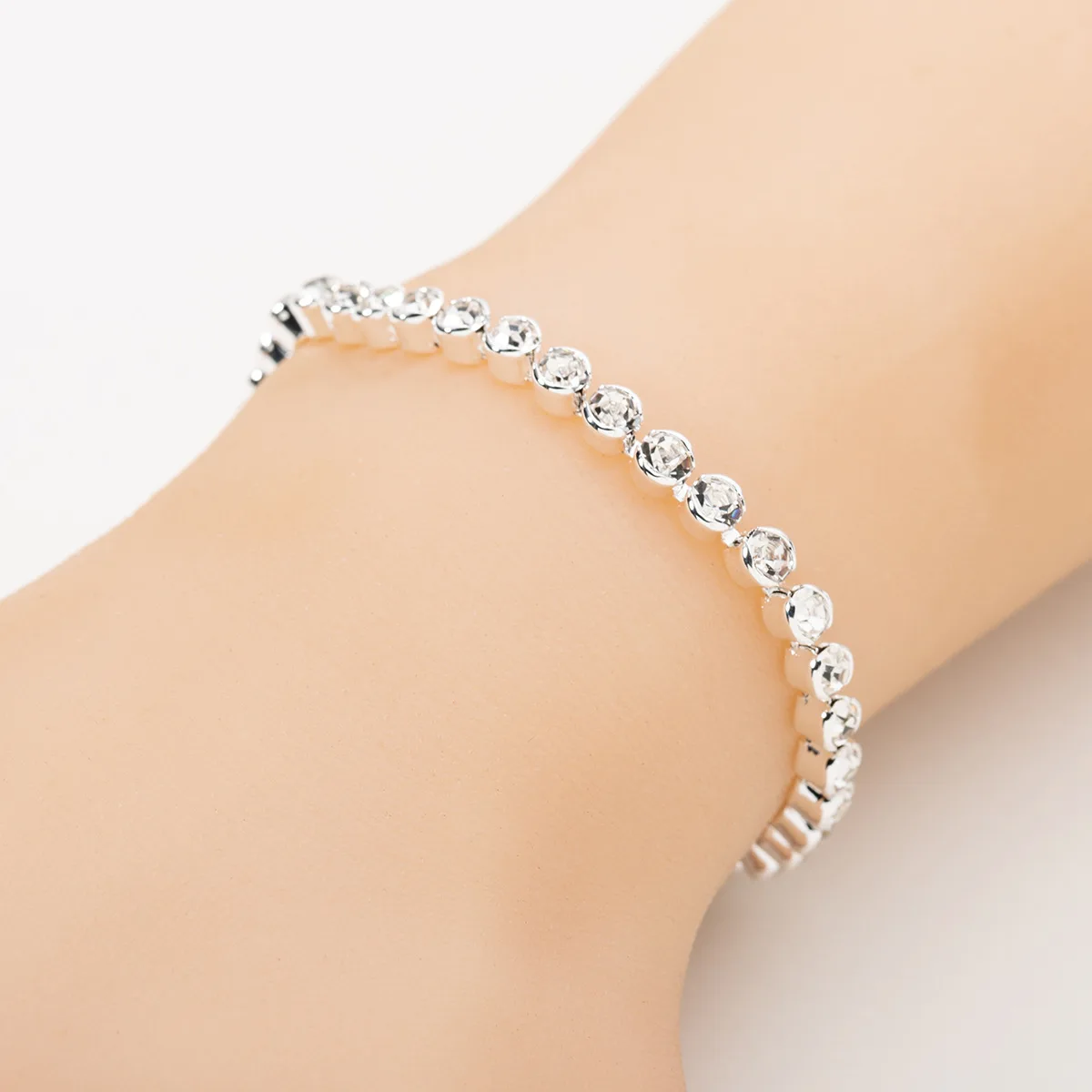 

Luxurious Full Rhinestone Bracelet Girl Bling Crystal Wedding Party Jewellery
