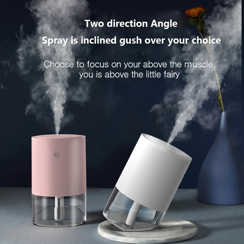 

ELOOLE 350ml Mini Creative Desktop Humidifier Diffuser Atomizer Silent Work With Night Light Spray At Different Angles For Car
