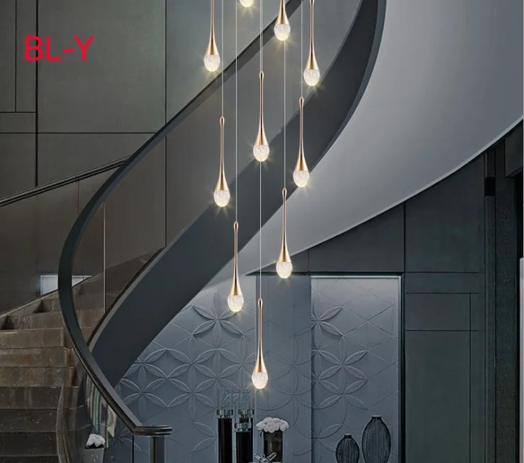 売却 シンプルでクリエイティブなシャンデリア,階段,クリスタル,球形,スパイラル階段,ロングシャンデリア