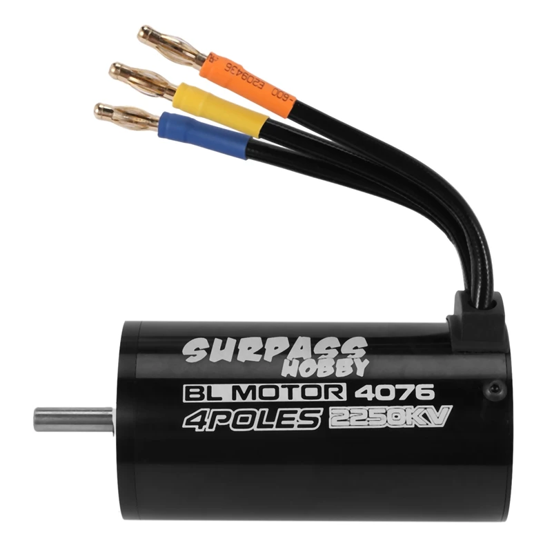 

SURPASS HOBBY 4076 2250KV 4 Poles Sensorless Brushless Motor for 1/8 RC Truck Car Parts