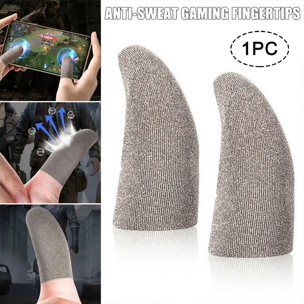 

1 Pair Breathable Game Controller Finger Cover Sweat Proof Nylon Finger Sensitive Gloves Gaming Mobile Sleeve Non-Scratch J4X2
