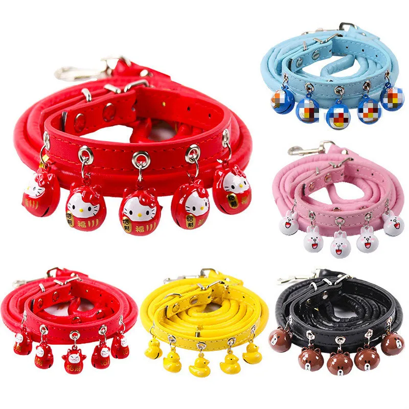 

Cat Collar with Bell Dog Leash and Harness Set Pet Dog Collar Puppies Supplies Collar for Dog Outdoor Training for Small Dog