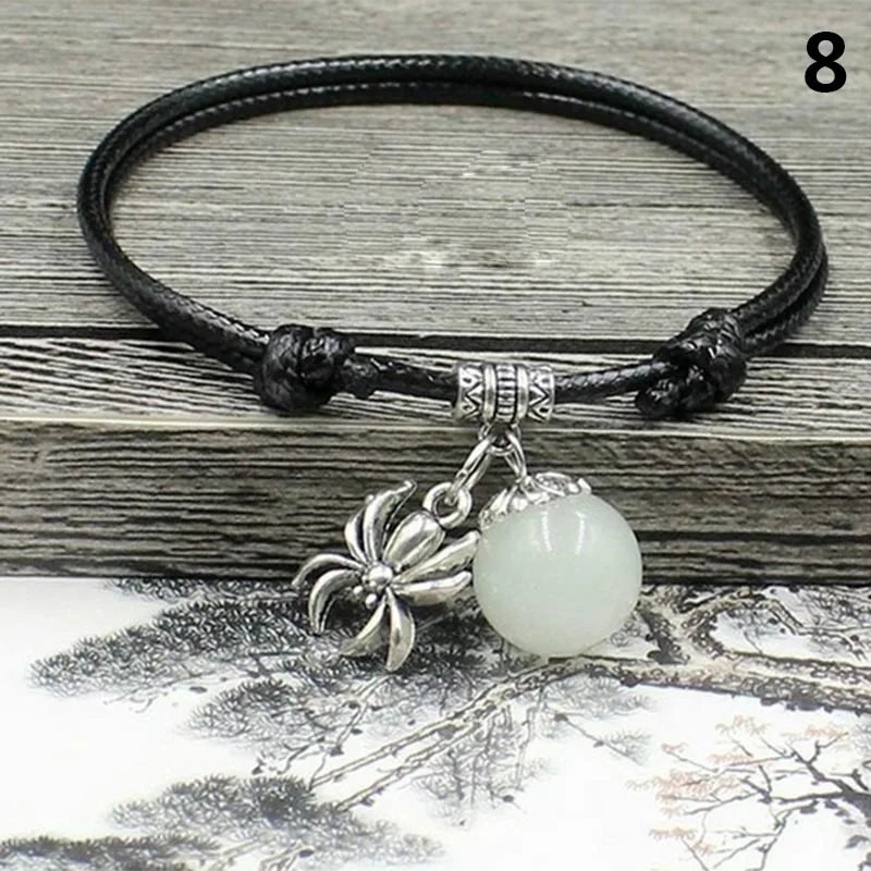 Хит продаж светящаяся Сфера каменный шнур ножные браслеты светящиеся в темноте