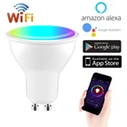 Умсветильник светодиодные лампы Moes Tuya GU10 с Wi-Fi, приглушаемые светильники с дистанционным управлением, работает с Alexa Google Home, RGBCW, 5 Вт