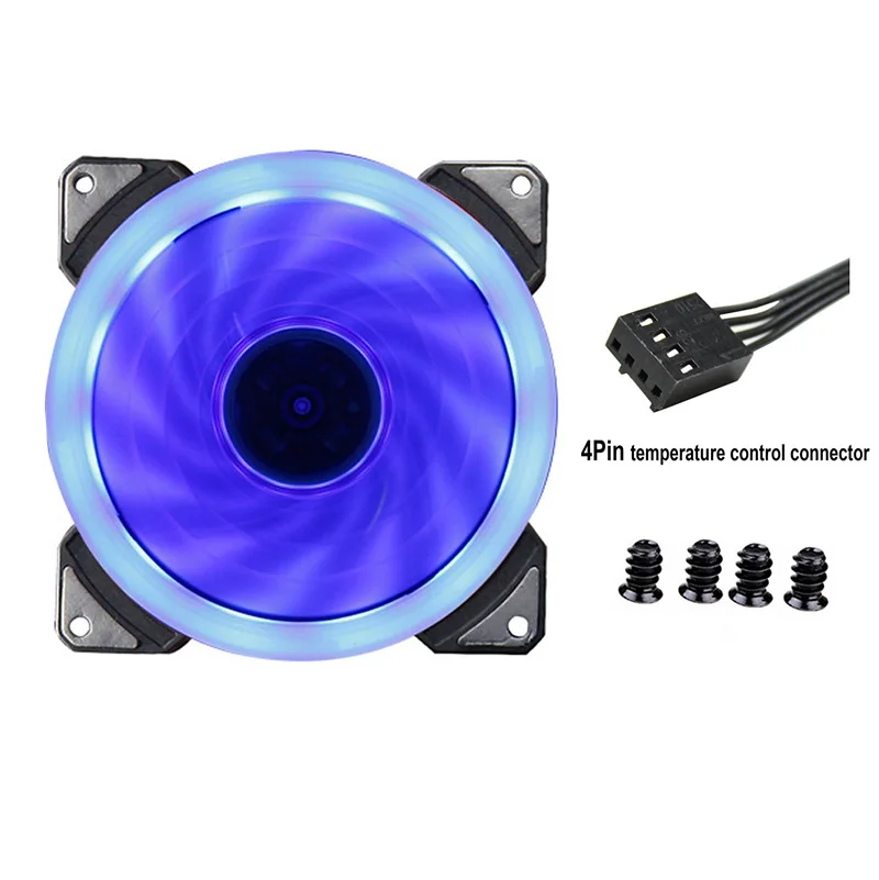 5Pcs Younuon LED Light 92mm 12V 4Pin/3Pin 9225S 92x92x25mm PC Case Cooler Cooling Fan 90mm Computer GPU Cooling Fan - Цвет лезвия: 5pcs Blue-4pin
