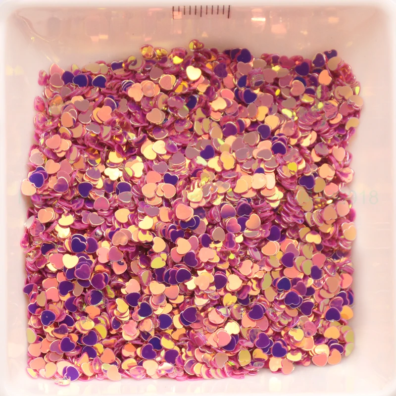 25 г 3 мм разноцветные пайетки в форме сердца для украшения ногтей шейкер карта