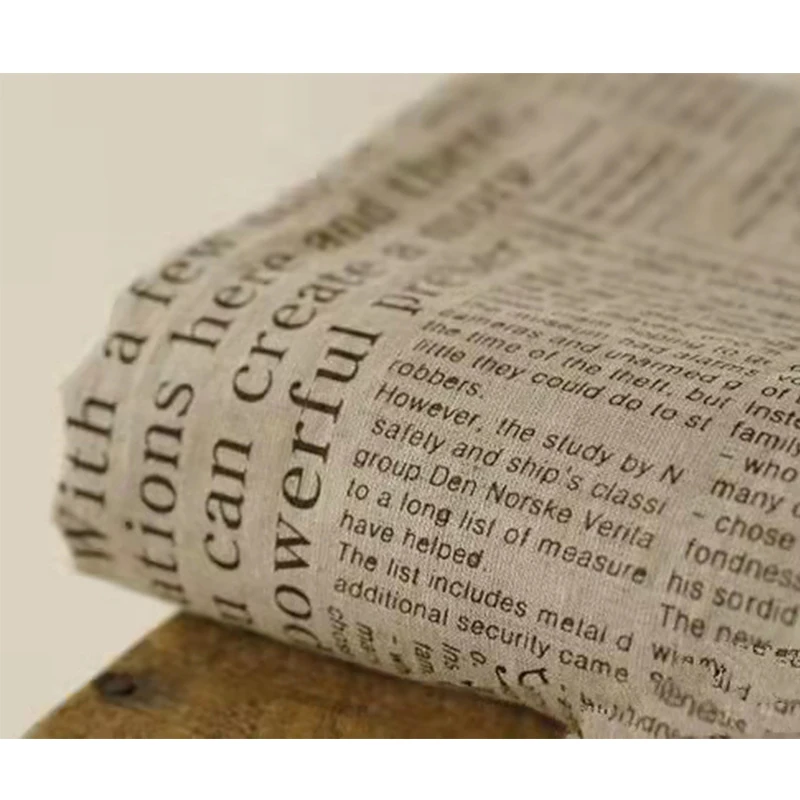 Органическая льняная ткань Per Meter Ткань для шитья рукоделие английские буквы