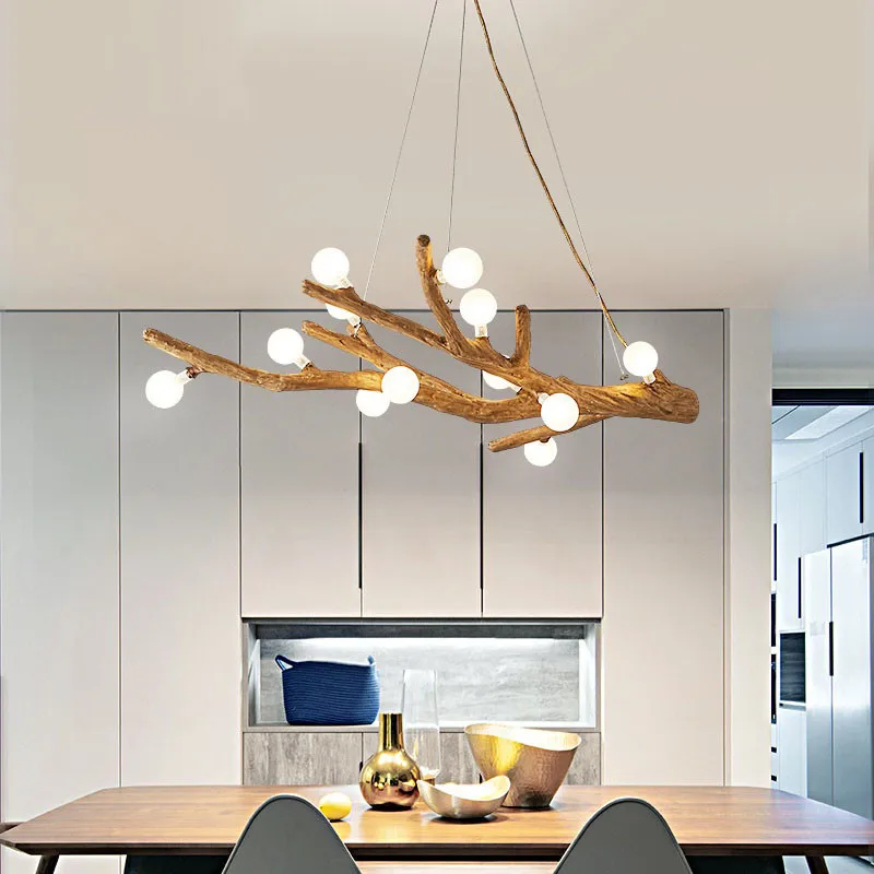 

Adjustable Straight Resin Chandelier G4 Light Glass Bubble Creative Pendan Lights for Restaurant Decoration Living Room Display