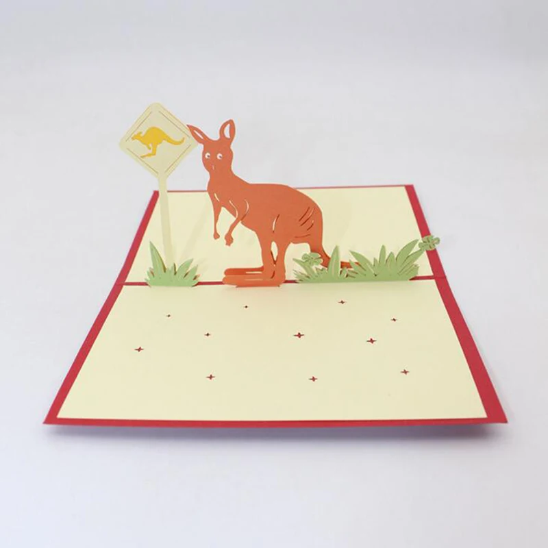 3D лазерная резка ручной работы мультфильм кенгуру Детские бумажные