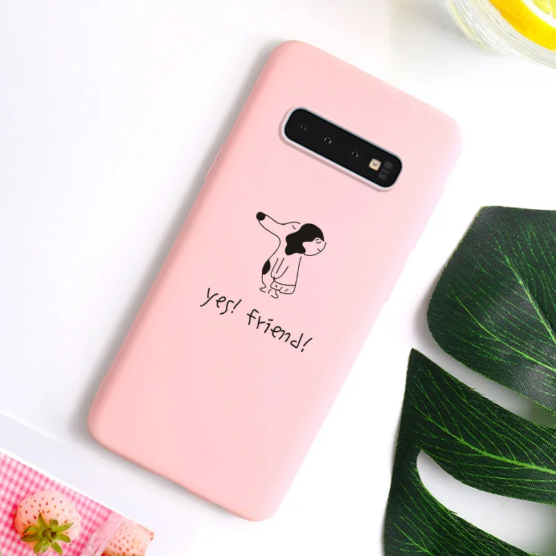 Чехол для Samsung Galaxy S10 чехол S10Plus мягкий карамельного цвета телефона Plus G975F S 10 SM-G973F E