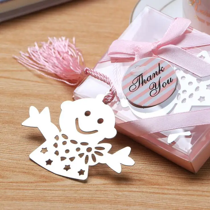 Baby shower сувениры вечерние ринки подарок-голубой розовый мишка тедди закладка для
