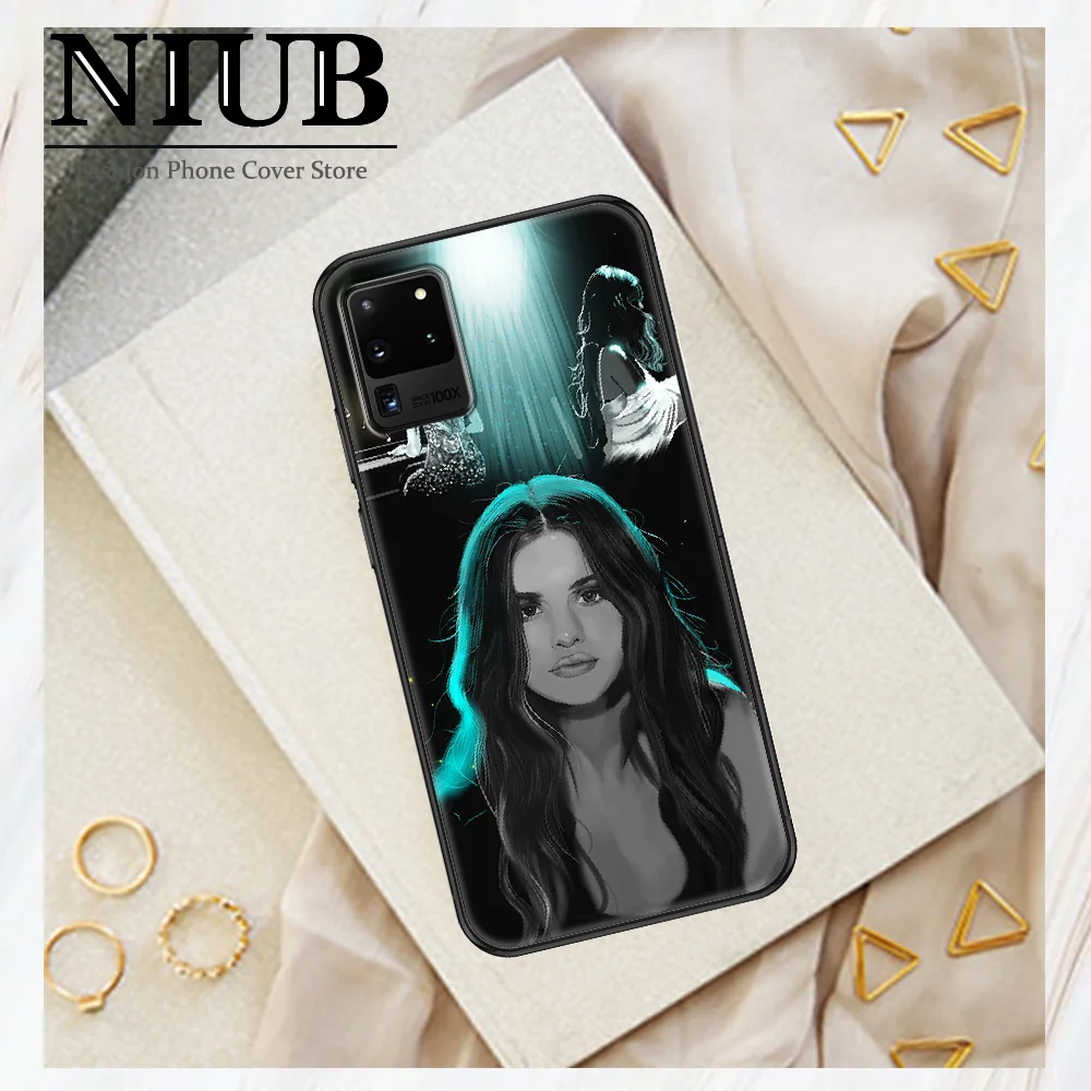 Чехол Selena Gomez для Samsung Galaxy Note 4 8 9 10 20 S8 S9 S10 S10E S20 Plus UITRA Ultra с черным рисунком чехол из