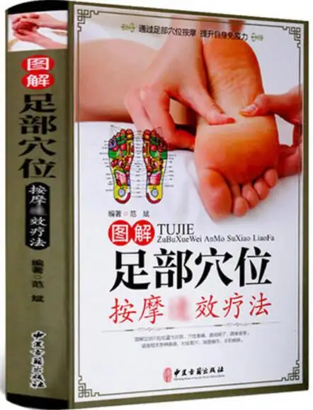 Иллюстрация массажа ног терапия цветная Графическая версия Язык китайский