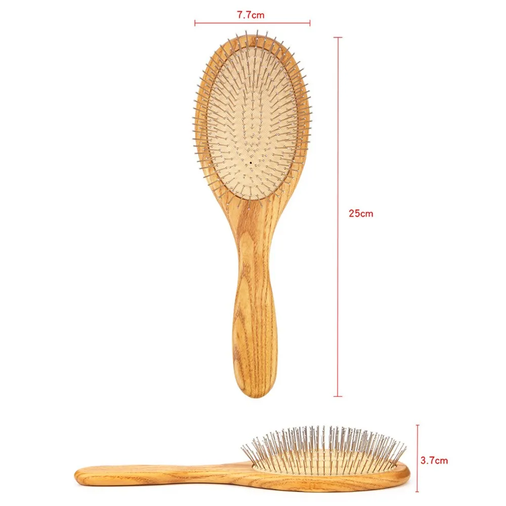 

Steel Needle Head Airbag Massage Comb Wood Handle Dog Cat Comb