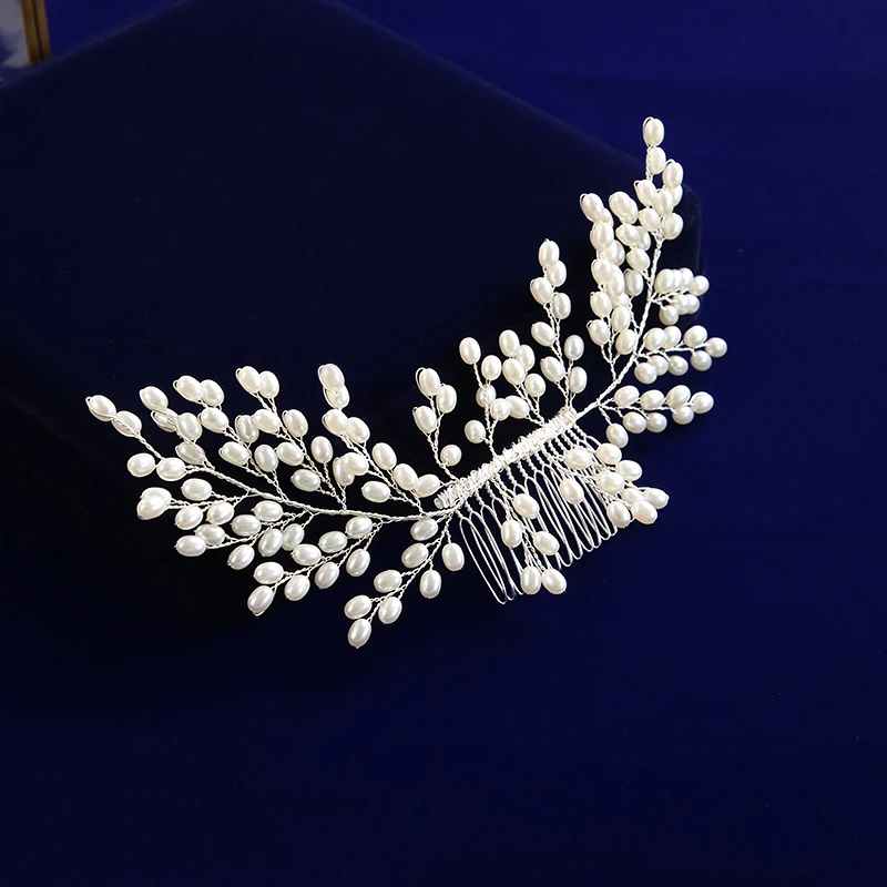 Full Handmade Brides Freshwater Pearls Hair Combs Hairbands Wedding Accessory | Украшения и аксессуары