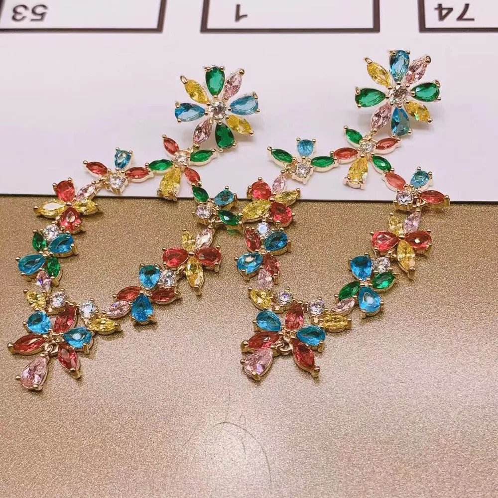 HIBRIDE знаменитые цветы подвески серьги-подвески для женщин из Дубая золотые