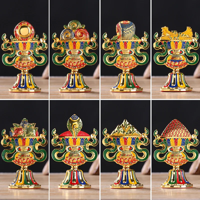 

Chinese Buddha Hall Eight Auspicious Sculpture Ornaments Living Room Feng Shui Buddha Tools Decoration Craft Home Accessories