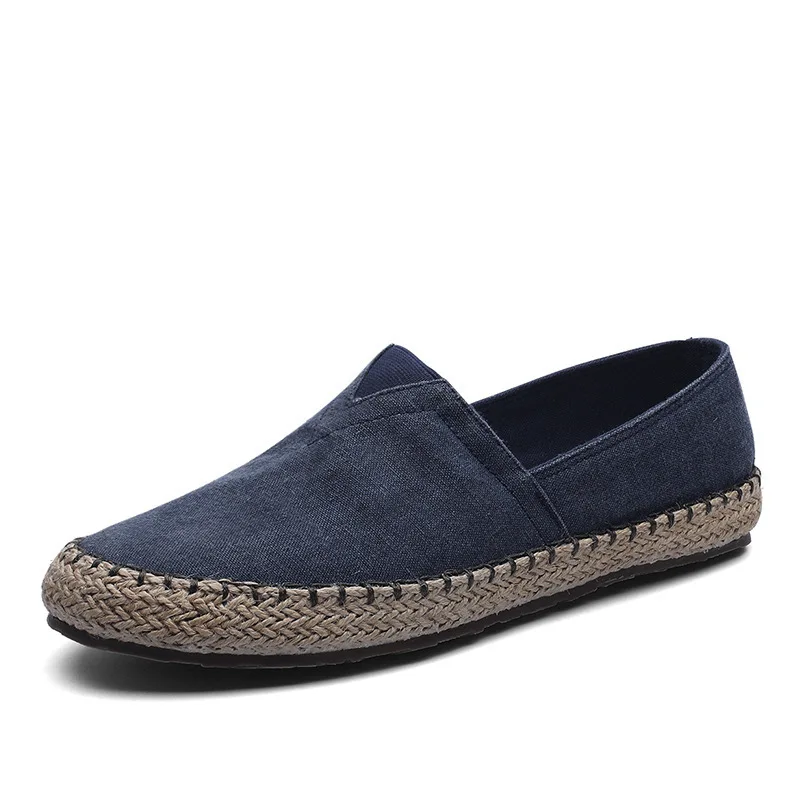 

High Quality Espadrilles Footwear Men's Flat Canvas Shoes Hemp Lazy Flats for Men Moccasins Male Loafers Driving Shoes