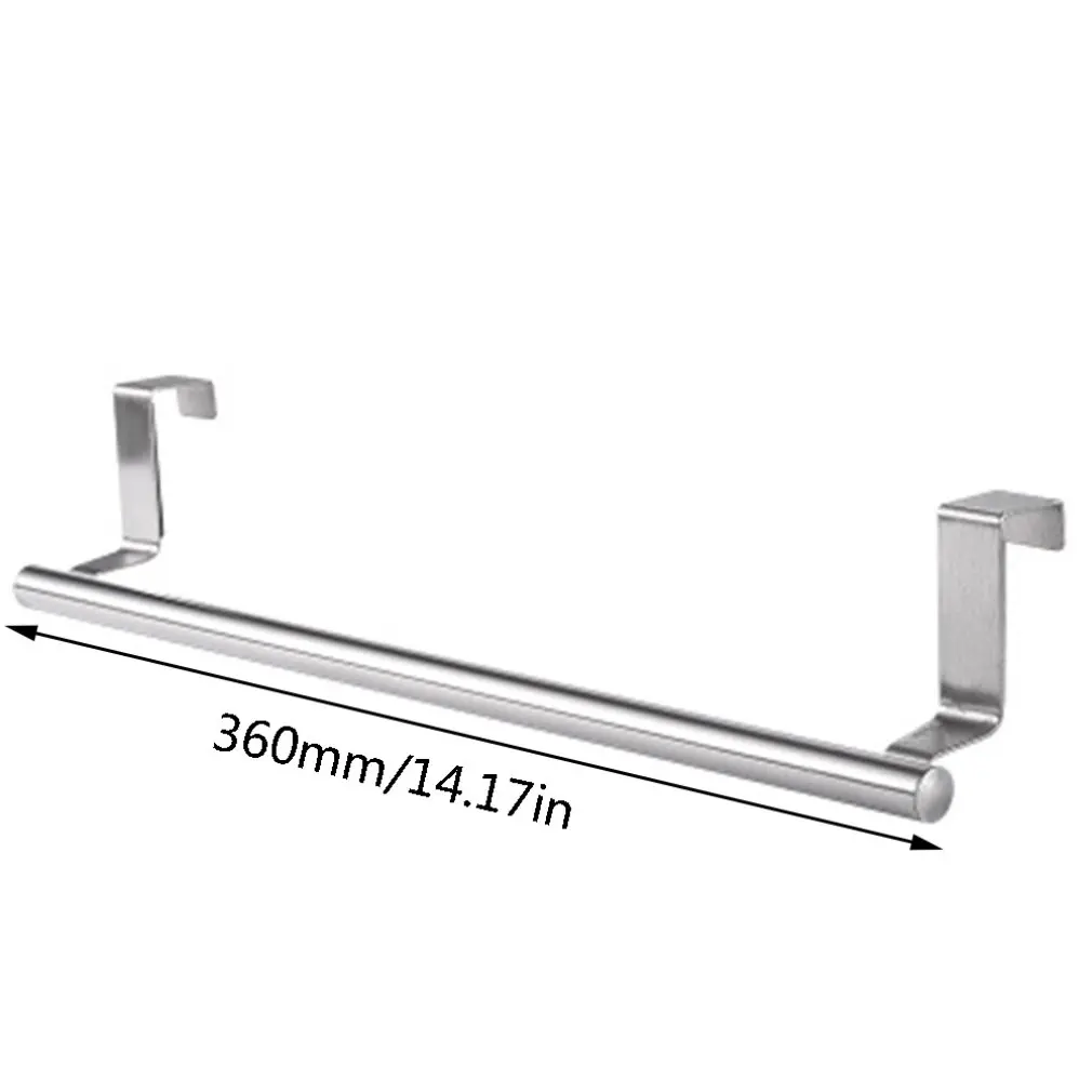 

Stainless Steel Single Towel Rack Kitchen Non-Perforated Towel Hanging Rod Cabinet Door Back Rag Hanger