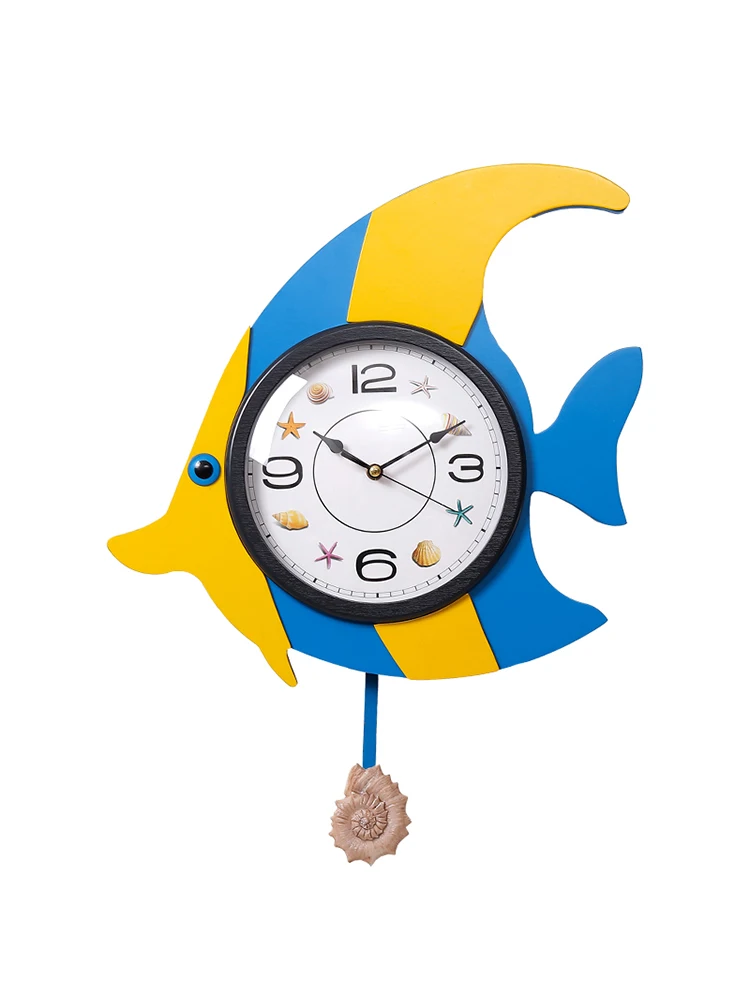 

Large Wall Clock Wood Silent Watch Swing Clock Living Room Modern Cartoon Children's Room Bedroom Oclock Klok Decor