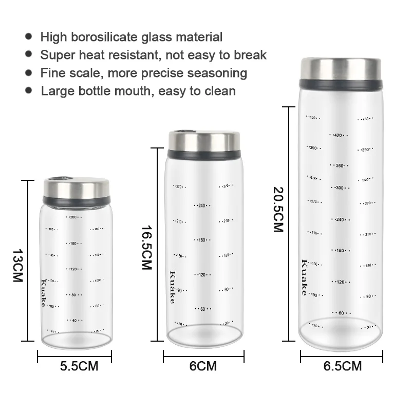 

Sealed seasoning bottle set, multiple hole pattern, glass seasoning jar, kitchen salt shaker, moisture-proof kitchen supplies