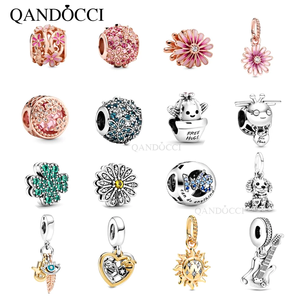 QANDOCCI 2020 Весенняя серия 925 Серебряный цветок рефлексии Маргаритка четыре листа