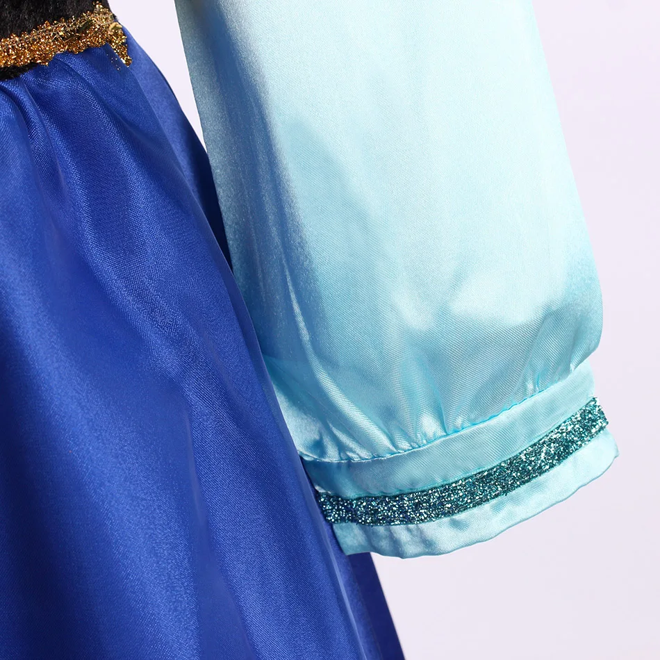 Платье Анны и Эльзы для девочек Детский костюм принцессы на Хэллоуин с париком