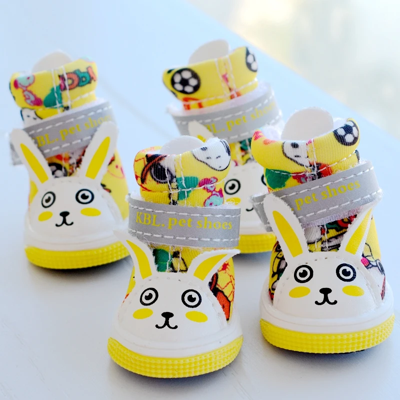 Светящиеся светоотражающие ботинки для собак чихуахуа зимние теплые