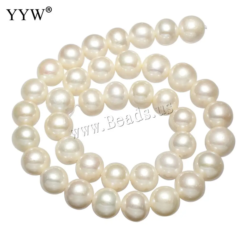 

Cultured Round Freshwater Pearl Beads Polished DIY White 11-12mm 15*10.6cm Sold By Strand