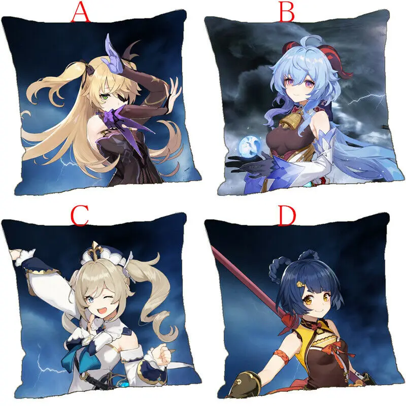 

Наволочка с аниме Genshin воздействия ганю Keqing фишль Барбара Dakimakura Декоративная Подушка Чехол площади украшения дома