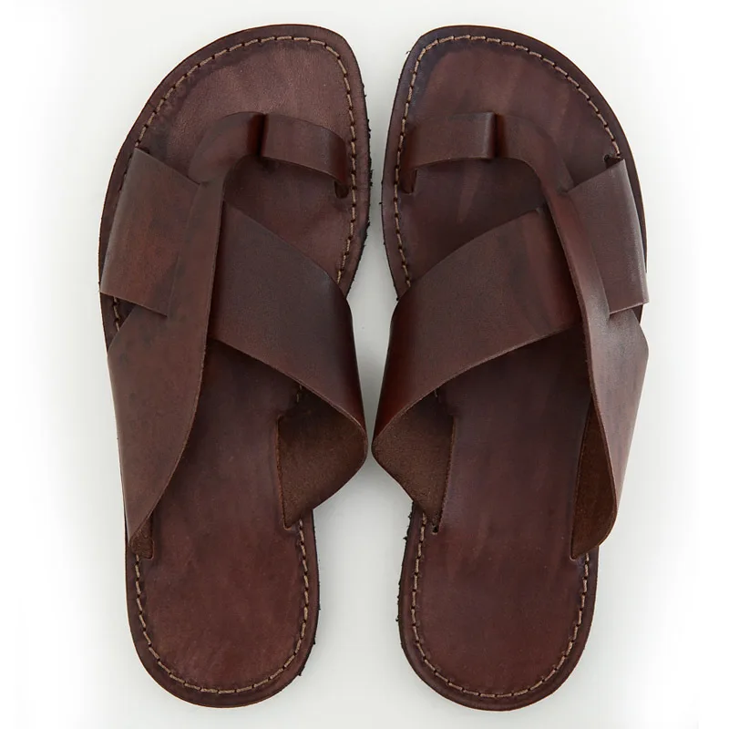 

2021 New Summer PU Flat-bottomed Fish Mouth Top Cross Back Empty Male Large Size Casual All-match Casual Single Sandals ZZ283