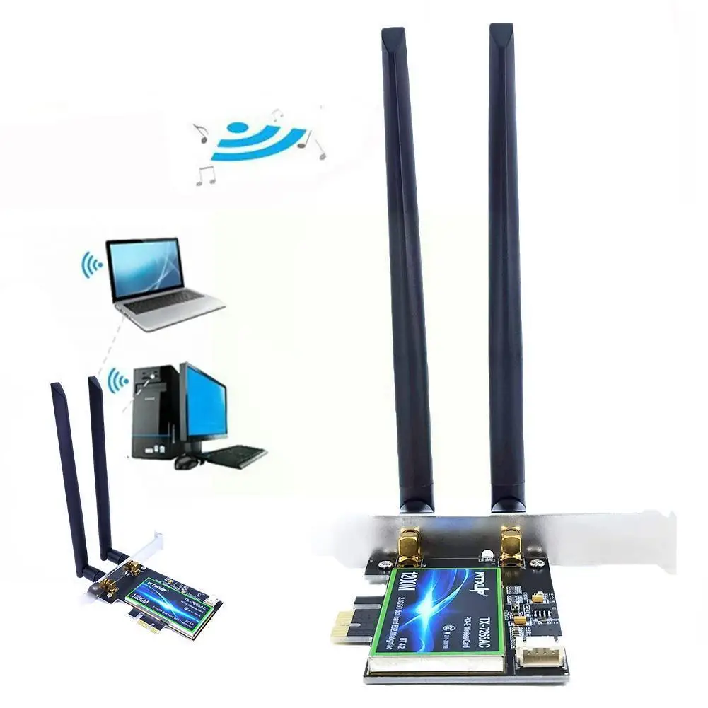 

7265ac 1200m 5g Dual-band Desktop Pci-e High-speed Network 4.2 Wtxup Wireless Card/bluetooth Y9p9