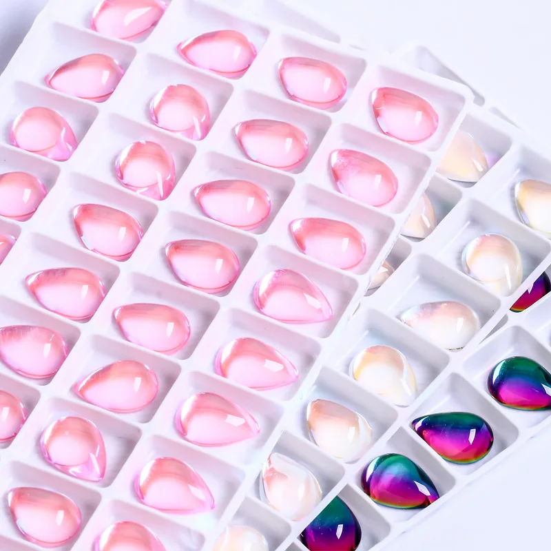 45 шт./пакет натуральный флюорит блестящий кристалл в форме капли воды Стразы
