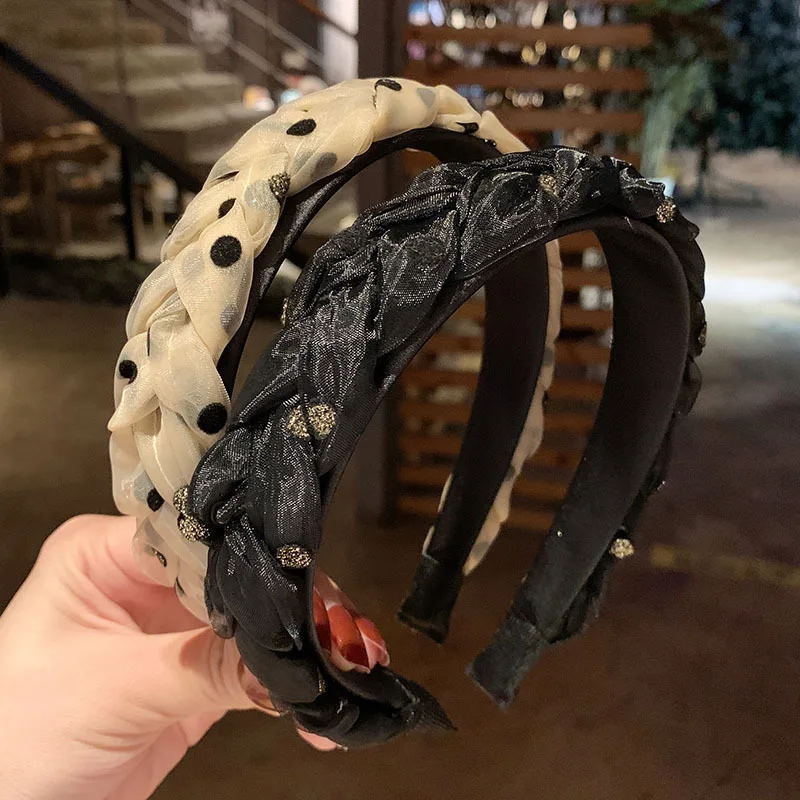 

Luxury Hair Accessories Vintage Twist Braid Headband Bezel Korean Twists Hairband Women Elegant Makeup Wash Face Hair Hoop