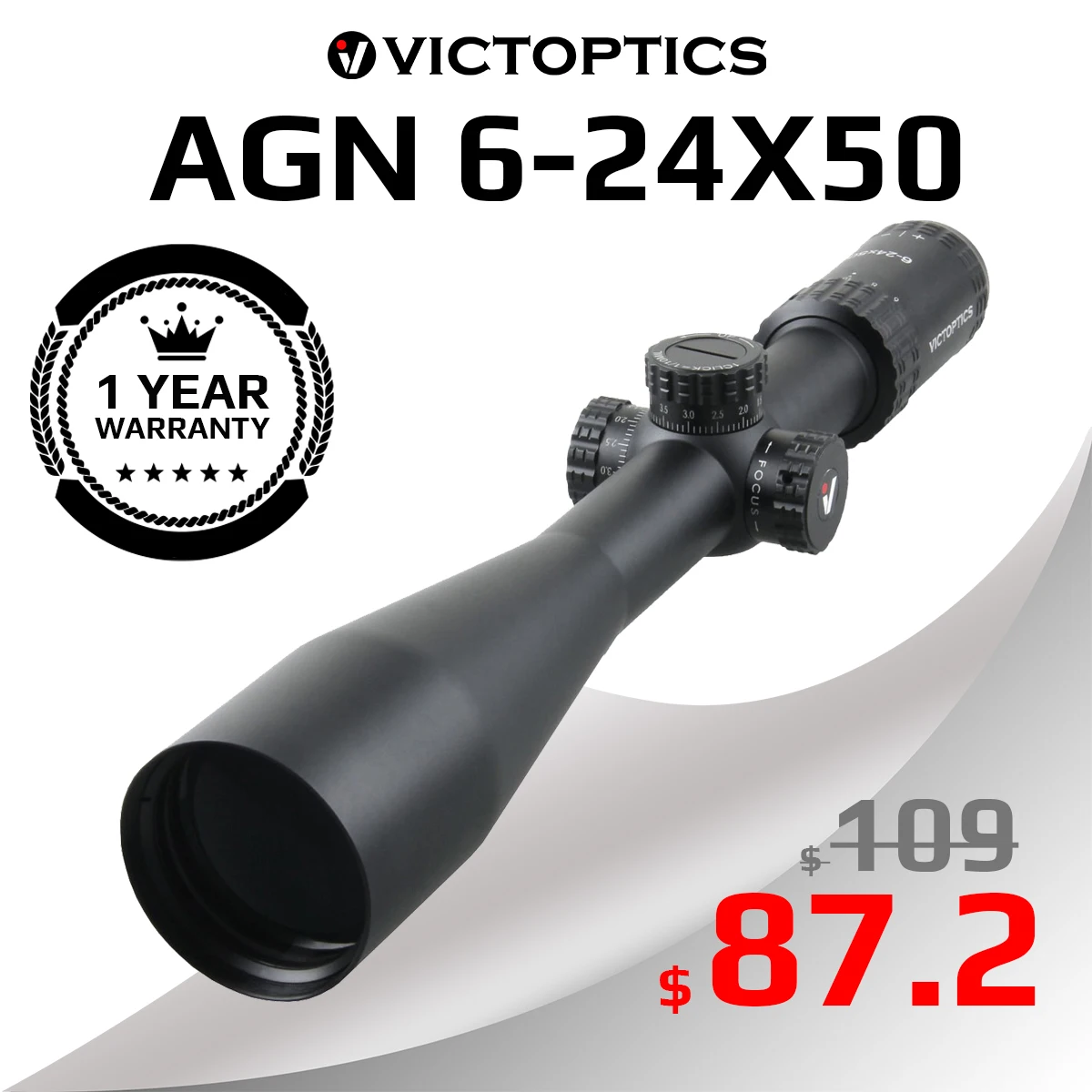 Оптический прицел VictOptics AGN 6 24X50 MDL для охоты трубка 30 мм 1/10 мил снайперских