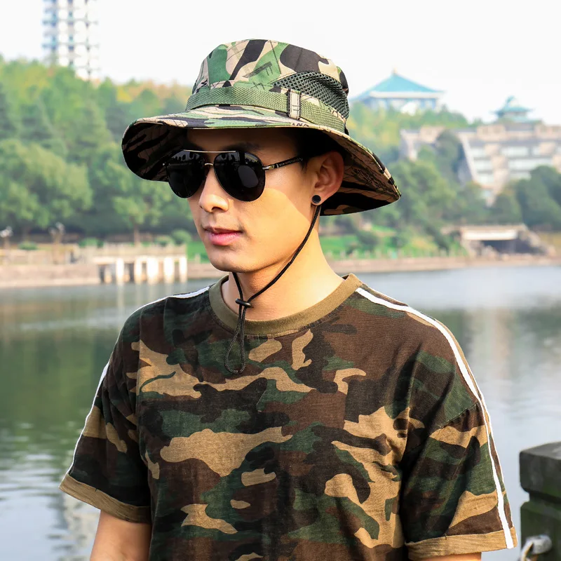 

Camouflage Military Jungle Bucket Hats For Women Men Spring Sun Outdoor Summer Panama Caps Cotton Fishing Black Fisherman's Hat