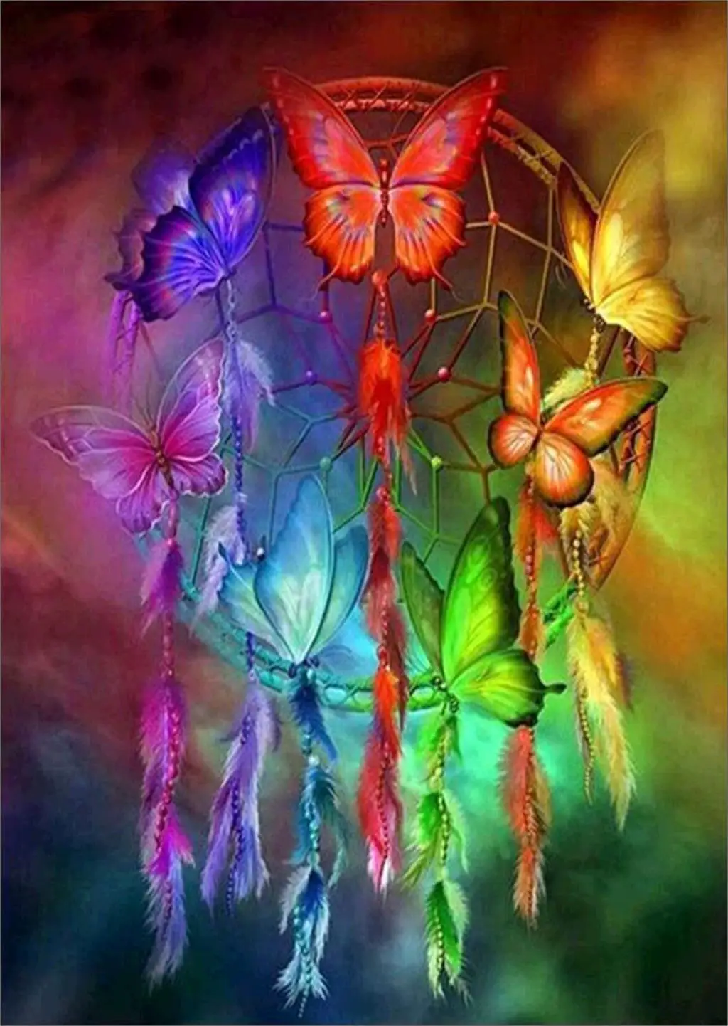 5D DIY Алмазная картина животное Красочные бабочки вышивка узоры крестиком