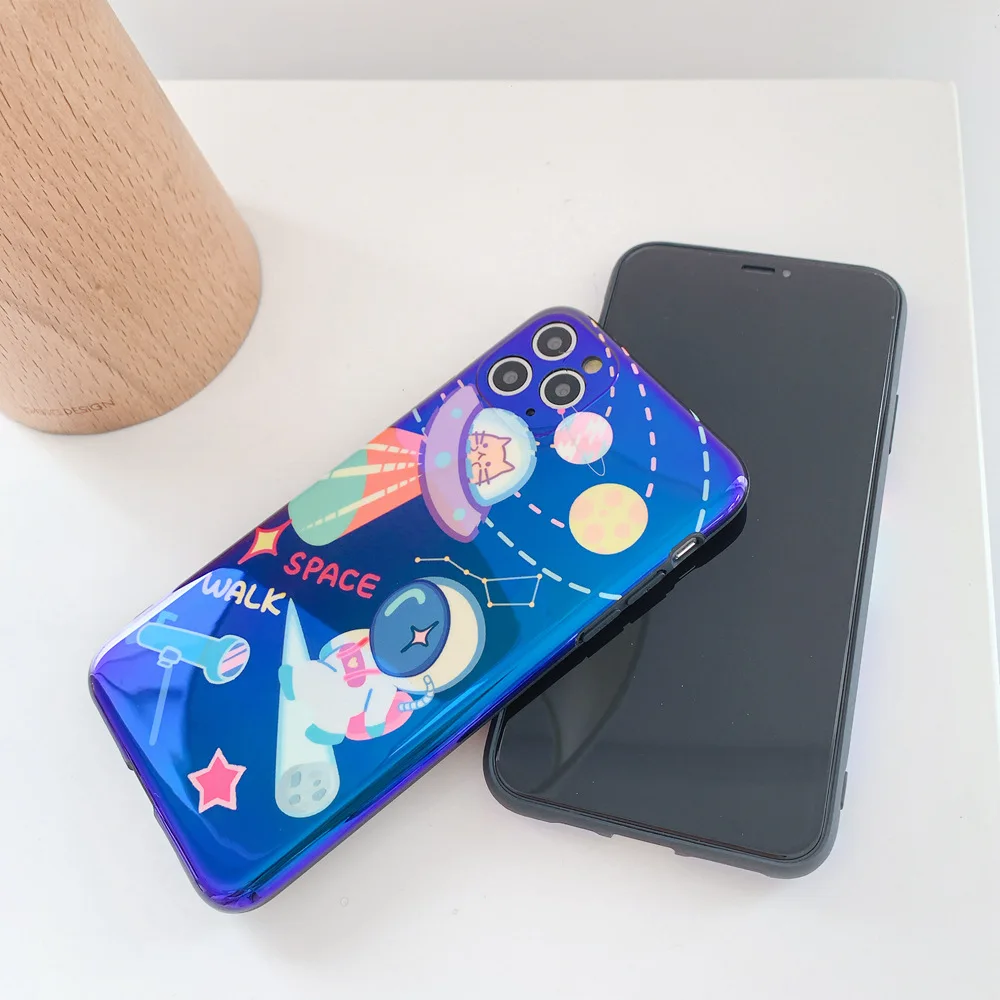 Чехол космонавта для Huawei P40 Mate 20 30 P20 P30 Pro Honor 10 Lite V10 V20 V30 мягкая глянцевая Лазерная
