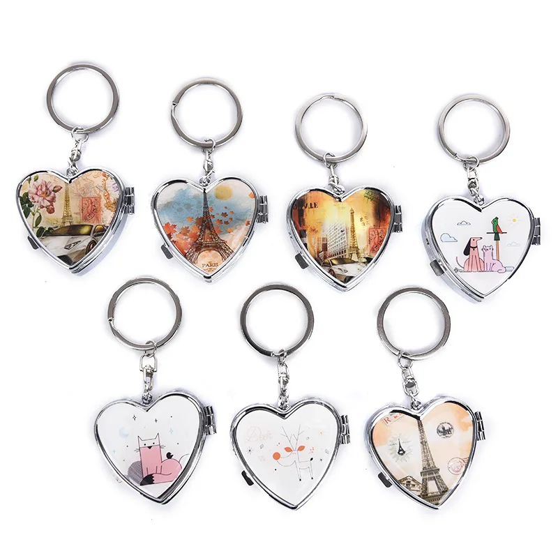 1 шт. портативный металлический футляр для таблеток в форме сердца складной чехол