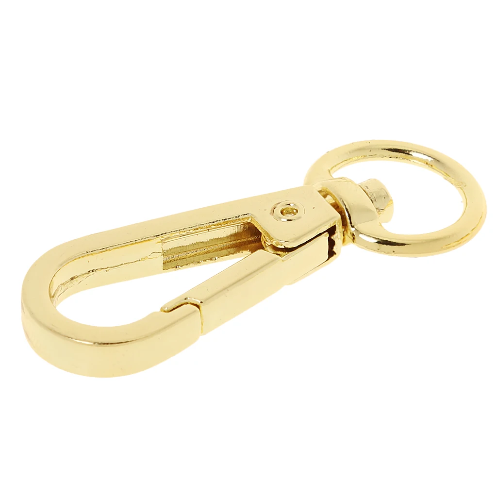 

Pack of 10 Alloy Spring Snap Hook Clasps Keychain Key Ring Gold