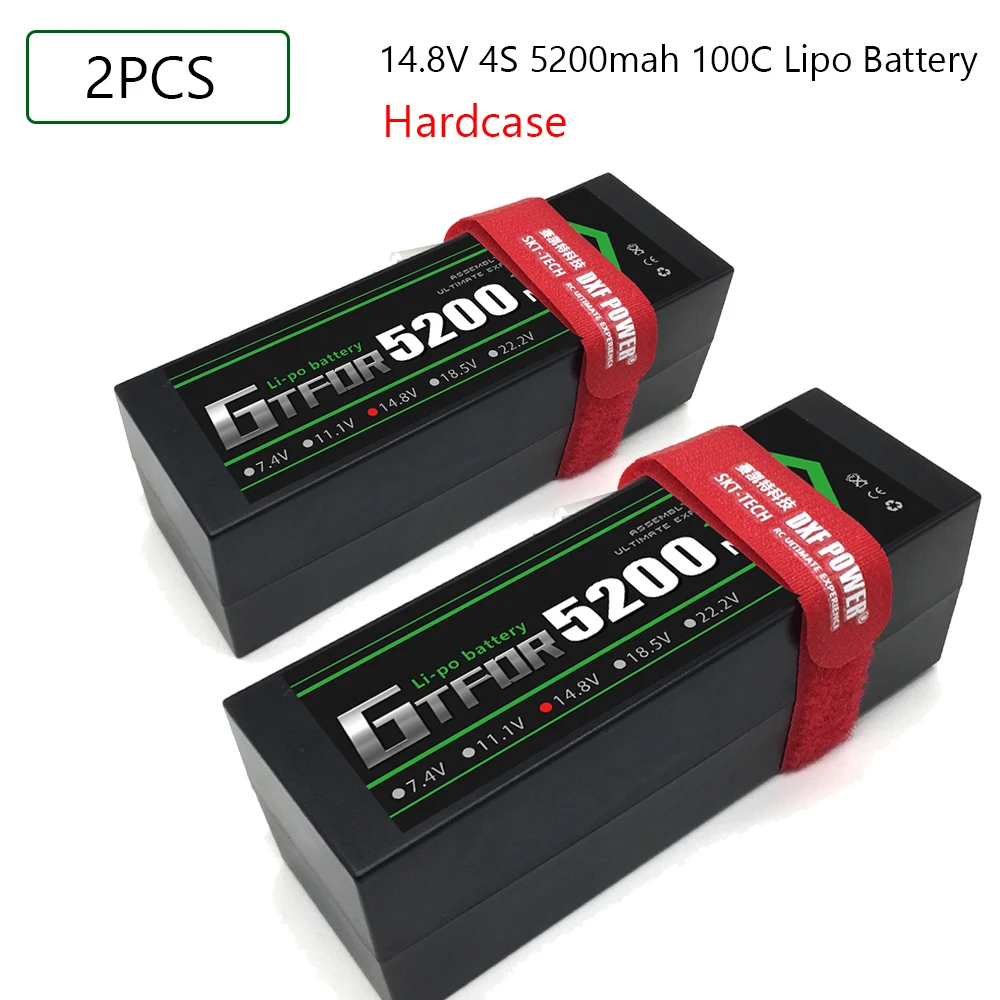 GTFDR 5200 мАч 14 8 в 100C Lipo аккумулятор для RC автомобиля твердом чехле с разъемом Deans